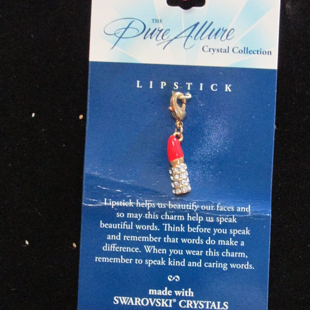 Swarovski Crystals-Pure Allure Wishing Charms Crystal Collection "Lipstick" -NEW
